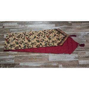 Tapestry Table Runner Tassels Apple Provencial Long Pointed Cottage 87x13